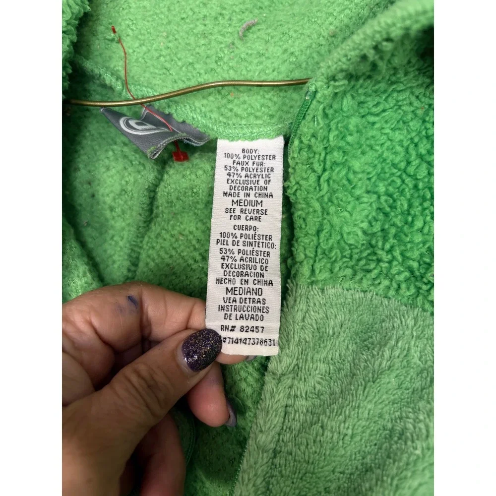 Unbranded Dragon Costume Kids Green Pink Sherpa Fleece Hooded Jumpsuit Wings